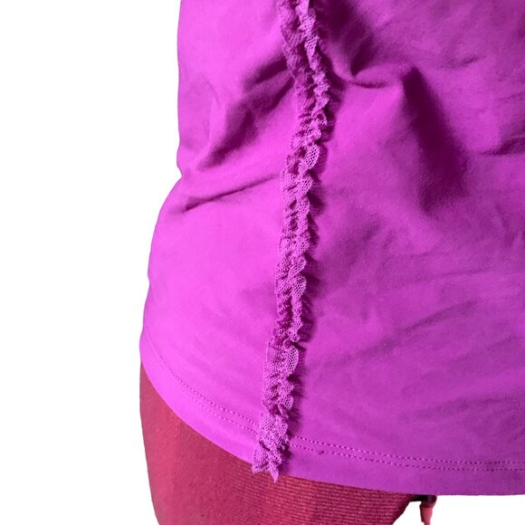 Tommy Hilfiger Magenta Cami Top – Adjustable Straps – Ruched Seams – Size L - Picture 3 of 9